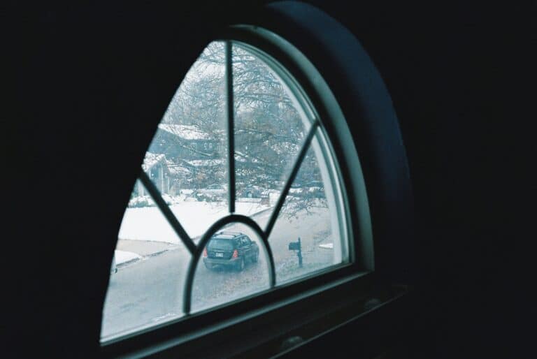 custom window overlooking snowy winter window